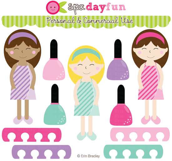  design of the year a spa day inspired clipart digital paper pack set